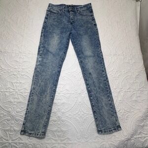 Y2K retro Denim & Rivets Blue Acid Wash Skinny Jeans Girls Size 16